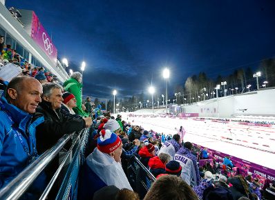 Am 8. Februar 2014 besuchte Bundeskanzler Werner Faymann die Olympischen Winterspiele in Sotschi/Russland. Im Bild mit Sportminister Gerald Klug.