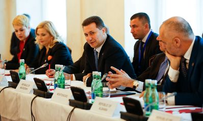 Am 24. November 2014 lud Bundeskanzler Werner Faymann die Mitglieder der Zentraleurop&auml;ischen Initiative (ZEI) zu einem Gipfeltreffen in das Bundeskanzleramt ein. Im Bild (v.r.n.l.) der Premierminister der Republik Albanien Edi Rama, der Premierminister der Republik Mazedonien Nikola Gruevski, die Vize-Premierministerin der Republik Serbien Zorana Mihajlovic und die Vize-Au&szlig;enministerin der Ukraine Nataliia Galibarenko.