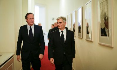 Am 26. November 2015 empfing Bundeskanzler Werner Faymann (r.) den britischen Premierminister David Cameron (l.) zu einem Arbeitsgespr&auml;ch.
