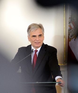 Bundeskanzler Werner Faymann beim Pressefoyer nach dem Ministerrat am 1. Dezember 2015.