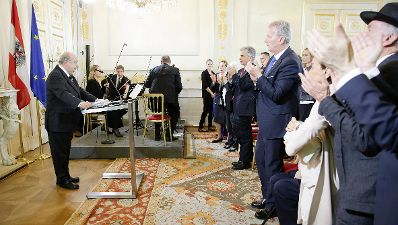 Am 8. Mai 2016 fand im Bundeskanzleramt ein Festakt zum Gedenken an die Befreiung vom Nationalsozialismus und an die Beendigung des Zweiten Weltkrieges in Europa statt. Im Bild Rudolf Gelbard bei seiner Ansprache.