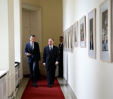 Am 15. Juni 2016 empfing Bundeskanzler Christian Kern (l.) den Premierminister von Malta Joseph Muscat (r.) zu einem Arbeitsgespr&auml;ch im Bundeskanzleramt.