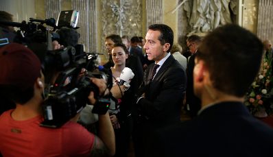 Am 4. Juli 2016 fand in der Aula der Wissenschaften eine Diskussion zum "Wirtschaftspolitischen Programm &Ouml;sterreich 2016-17" statt. Im Bild Bundeskanzler Christian Kern.