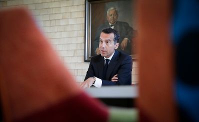 Am 19. Juli 2016 besuchte Bundeskanzler Christian Kern (im Bild) das Bundesland Vorarlberg. Im Bild bei den "Vorarlberger Nachrichten".