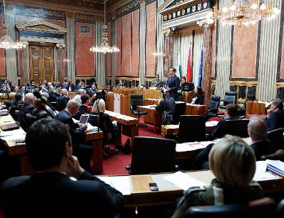 Am 6. Oktober 2016 sprach Bundeskanzler Christian Kern (im Bild) bei der Aktuellen Stunde im Bundesrat im Parlament.
