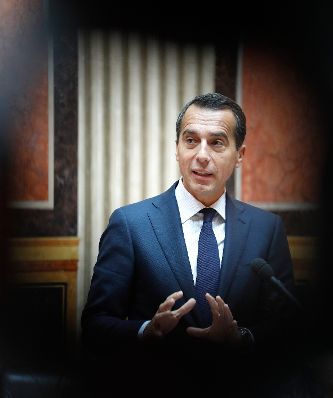 Am 6. Oktober 2016 sprach Bundeskanzler Christian Kern (im Bild) bei der Aktuellen Stunde im Bundesrat im Parlament.