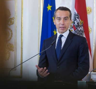 Bundeskanzler Christian Kern beim Medienbriefing &uuml;ber die Regierungssitzung am 25. Oktober 2016.