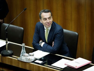 Am 31. J&auml;nner 2017 stellte Bundeskanzler Christian Kern (im Bild) im Nationalrat im Parlament das Arbeitsprogramm der Bundesregierung vor.