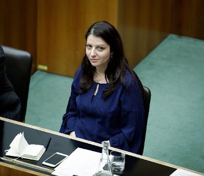 Am 31. J&auml;nner 2017 stellte Bundeskanzler Christian Kern im Nationalrat im Parlament das Arbeitsprogramm der Bundesregierung vor. Im Bild mit Staatssekret&auml;rin Muna Duzdar.