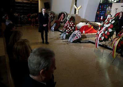 Am 5. M&auml;rz 2017 fand die Trauerfeier f&uuml;r Bundesministerin Sabine Oberhauser statt. Im Bild Bundeskanzler Christian Kern.