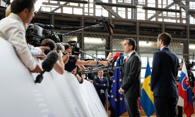 Am 23. Juni 2017 endete in Br&uuml;ssel der zweit&auml;gige Europ&auml;ische Rat der Staats- und Regierungschefs. Im Bild Bundeskanzler Christian Kern beim Pressestatement.