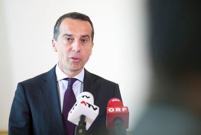 Am 5. Juli 2017 gaben Bundeskanzler Christian Kern (im Bild) und Verteidigungsminister Hans Peter Doskozil ein Statement zu den Grenzsicherungsma&szlig;nahmen ab.