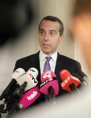 Am 14. Juli 2017 gab Bundeskanzler Christian Kern (im Bild) ein Pressestatement nach der Regierungssitzung.