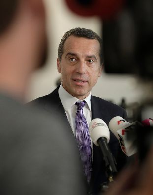 Am 14. Juli 2017 gab Bundeskanzler Christian Kern (im Bild) ein Pressestatement nach der Regierungssitzung.