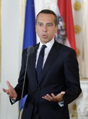 Am 22. August 2017 gab Bundeskanzler Christian Kern (im Bild) ein Pressestatement nach der Regierungssitzung.