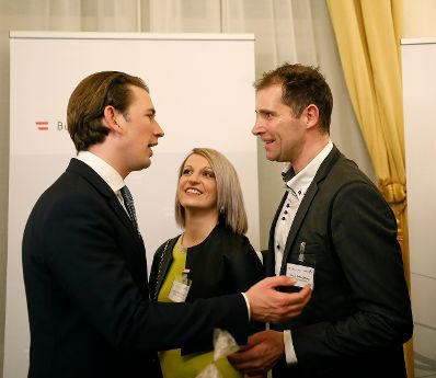 Am 11. M&auml;rz 2019 fand ein Empfang f&uuml;r &ouml;sterreichische Leitbetriebe im Bundeskanzleramt statt. Im Bild Bundeskanzler Sebastian Kurz (l.).