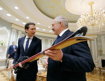 Am 28. M&auml;rz 2019 fand die Arbeitsreise von Bundeskanzler Sebastian Kurz (l.) in Minsk statt. Im Bild mit Wei&szlig;russlands Pr&auml;sident Alexander Lukaschenko (r.).