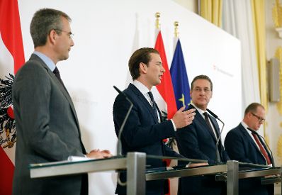 Am 30. April 2019 gab Bundeskanzler Sebastian Kurz gemeinsam mit Vizekanzler Heinz-Christian Strache, Bundesminister Hartwig L&ouml;ger und Staatssekret&auml;r Hubert Fuchs eine Pressekonferenz zum Thema Steuerreform.