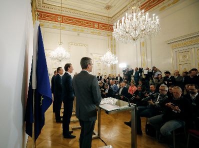 Am 30. April 2019 gab Bundeskanzler Sebastian Kurz gemeinsam mit Vizekanzler Heinz-Christian Strache, Bundesminister Hartwig L&ouml;ger und Staatssekret&auml;r Hubert Fuchs eine Pressekonferenz zum Thema Steuerreform.