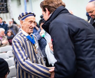 Am 5. Mai 2019 nahm Bundeskanzler Sebastian Kurz (r.) an der Gedenk- und Befreiungsfeier anl&auml;sslich der 74. Wiederkehr der Befreiung des KZ Mauthausens teil.