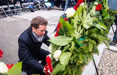 Am 5. Mai 2019 nahm Bundeskanzler Sebastian Kurz (im Bild) an der Gedenk- und Befreiungsfeier anl&auml;sslich der 74. Wiederkehr der Befreiung des KZ Mauthausens teil.
