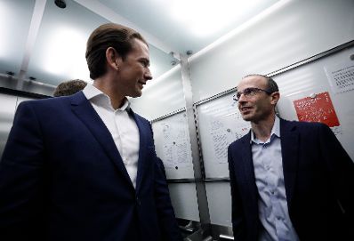 Am 7. Mai 2019 nahm Bundeskanzler Sebastian Kurz (l.) an der Veranstaltung &quot;The European Dream&quot; teil. Im Bild dem israelischen Historiker Yuval Noah Harari (r.).