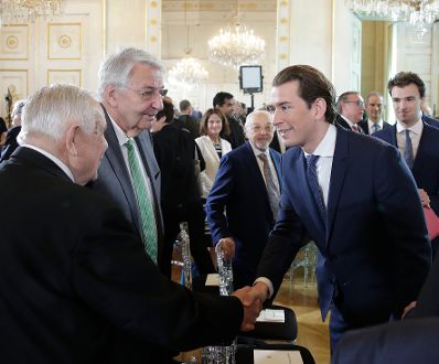 Am 8. Mai 2019 fand im Bundeskanzleramt ein Festakt zum Gedenken an die Befreiung vom Nationalsozialismus und an die Beendigung des Zweiten Weltkrieges in Europa statt. Im Bild Bundeskanzler Sebastian Kurz (r.).