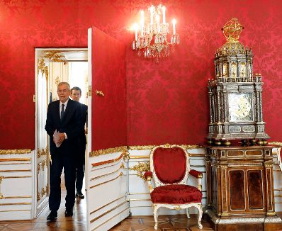 Am 21. Mai 2019 traf Bundeskanzler Sebastian Kurz (r.) den Bundespr&auml;sidenten Alexander Van der Bellen (l.) zu einem Gespr&auml;ch.