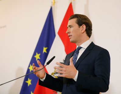 Am 22. Mai 2019 gab Bundeskanzler Sebastian Kurz eine Pressekonferenz nach der Angelobung der neuen Regierung.