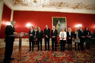 Am 18. Dezember 2017 wurde die neue Bundesregierung vom Bundespr&auml;sidenten in der Pr&auml;sidentschaftskanzlei angelobt.