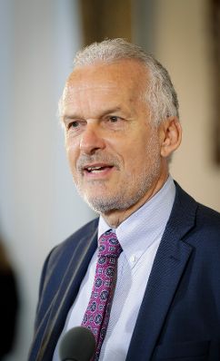 Am 19. Dezember 2017 fand die erste Sitzung des Ministerrates der neuen Bundesregierung statt. Im Bild Bundesminister Josef Moser beim Pressestatement vor dem Ministerrat.