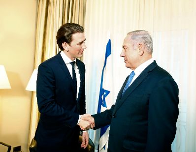 Am 16. Februar 2018 besuchte Bundeskanzler Sebastian Kurz (l.) die M&uuml;nchner Sicherheitskonferenz. Im Bild mit dem israelischen Ministerpr&auml;sidenten Benjamin Netanjahu (r.)
