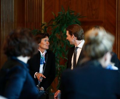 Am 12. M&auml;rz 2018 empfing Bundeskanzler Sebastian Kurz (r.) Frauen der Wirtschaft im Bundeskanzleramt.