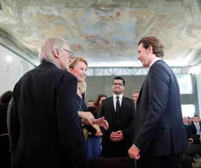 Am 9. Mai 2018 fand in der Akademie der Wissenschaften ein Gespr&auml;ch zu den vergangenen EU-Ratsvorsitzen und zum EU-Ratsvorsitz 2018 statt. Im Bild Bundeskanzler Sebastian Kurz (r.) und der ehemalige Bundeskanzler Wolfgang Sch&uuml;ssel (l.).