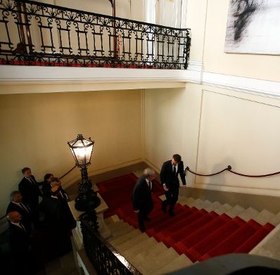 Am 14. Mai 2018 empfing Bundeskanzler Sebastian Kurz (r.) den Generalsekret&auml;r der Vereinten Nationen Ant&oacute;nio Manuel de Oliveira Guterres (l.) im Bundeskanzleramt.