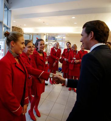 Am 15. Mai 2018 nahm Bundeskanzler Sebastian Kurz (r.) am Festakt &quot;60 Jahre Austrian Airlines&quot; teil.