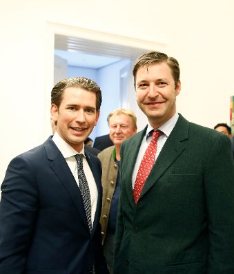 Am 23. Mai 2018 nahm Bundeskanzler Sebastian Kurz (l.) am Gespr&auml;ch beim "Kleine Zeitung Salon" mit Chefredakteur Hubert Patterer teil.