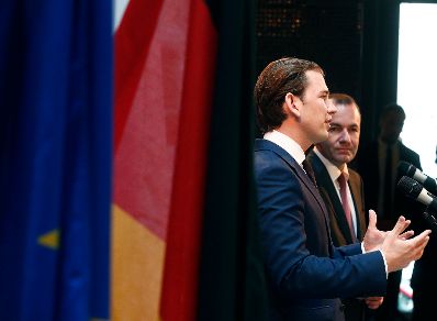 Am 7. Juni 2018 traf Bundeskanzler Sebastian Kurz (l.) den stellvertretenden Parteivorsitzenden der CSU Manfred Weber (r.) zu einem Arbeitsgespr&auml;ch.