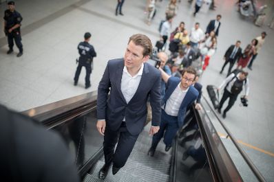 Am 20. Juni 2018 reiste Bundeskanzler Sebastian Kurz (im Bild) zum Ministerrat nach Linz.