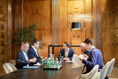 Am 31. Juli 2018 empfing Bundeskanzler Sebastian Kurz den Pr&auml;sidenten der Israelitischen Kultusgemeinde Oskar Deutsch.