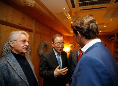 Am 27. August 2018 besuchte Bundeskanzler Sebastian Kurz (r.) das Europ&auml;ische Forum Alpbach. Im Bild mit dem Bundespr&auml;sidenten au&szlig;er Dienst Heinz Fischer (l.) und dem ehemaligen UN-Generalsekret&auml;r Ban Ki Moon (m.).