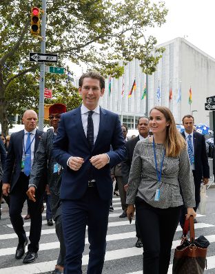 Am 24. September 2018 setzte Bundeskanzler Sebastian Kurz (l.) seine Reise anl&auml;sslich der UN-Generalversammlung nach New York fort.