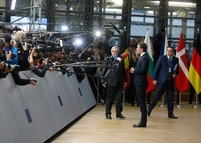 Am 25. November 2018 fand ein Brexit-Gipfel in Br&uuml;ssel statt. Im Bild Bundeskanzler Sebastian Kurz bei einem Pressestatement.