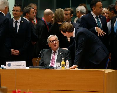 Am 25. November 2018 fand ein Brexit-Gipfel in Br&uuml;ssel statt. Im Bild Bundeskanzler Sebastian Kurz (r.) mit dem Pr&auml;sidenten der Europ&auml;ischen Kommission Jean-Claude Juncker (l.).