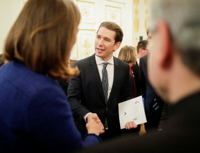 Am 4. Dezember 2018 empfingen Bundeskanzler Sebastian Kurz (im Bild) und Bundesminister Gernot Bl&uuml;mel Vertreter christlicher Religionen im Bundeskanzleramt.