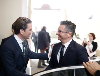 Am 5. Dezember 2018 empfing Bundeskanzler Sebastian Kurz (l.) den slowenischen Premierminister Marjan &Scaron;arec (r.) zu einem Gespr&auml;ch.
