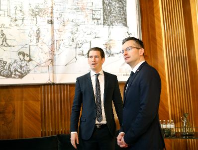Am 5. Dezember 2018 empfing Bundeskanzler Sebastian Kurz (l.) den slowenischen Premierminister Marjan &Scaron;arec (r.) zu einem Gespr&auml;ch.