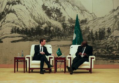 Am 6. Dezember 2018 reiste Bundeskanzler Sebastian Kurz (l.) nach Addis Abeba. Im Bild beim Treffen mit dem amtsf&uuml;hrenden Vorsitzenden der Afrikanischen Union Kwesi Quartey (r.).