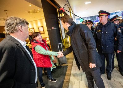 Am 14. J&auml;nner 2020 besuchte Bundeskanzler Sebastian Kurz (im Bild) gemeinsam mit Vizekanzler Werner Kogler und Bundesminister Karl Nehammer die Polizeiinspektion Wien - Westbahnhof.