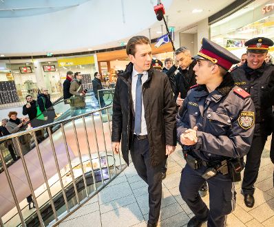 Am 14. J&auml;nner 2020 besuchte Bundeskanzler Sebastian Kurz (im Bild) gemeinsam mit Vizekanzler Werner Kogler und Bundesminister Karl Nehammer die Polizeiinspektion Wien - Westbahnhof.